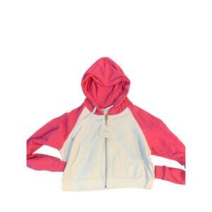 Woman's Hoodie Doublju XS 60% cotton 40% polyester Pink /white Large